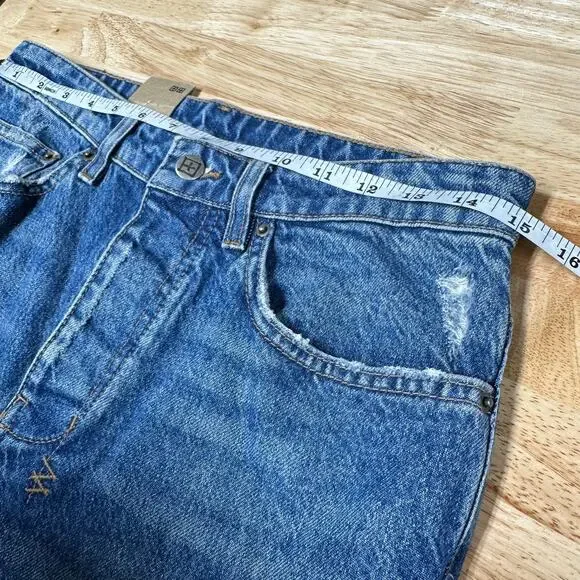Ksubi NWT Men's Bullet Cropped Blaze Denim Jeans Size 29 Relaxed Leg Raw Hem